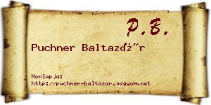 Puchner Baltazár névjegykártya